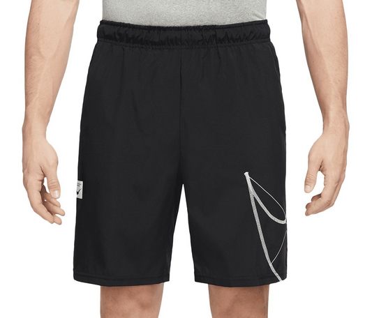 $45 Nike Men's Dri-FIT Q5 Flex Woven Shorts 9” - Black/White - Large - New