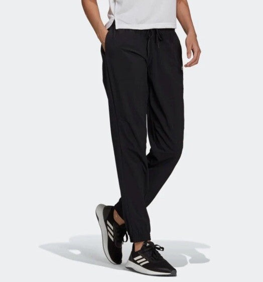 $70 Adidas Women’s Essential Comfy Woven Joggers Pants- Black- Medium- New Tag