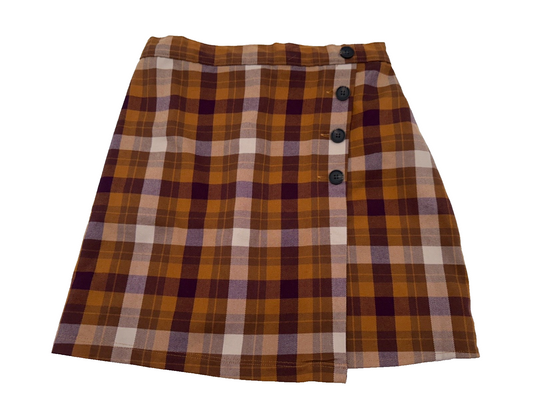 SO Women’s 4 Button Mini Skirt - Orange/Purple/White - Size 5 - New Missing Tag