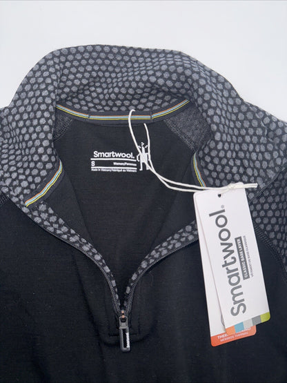$120 Smartwool Women’s 1/4 Zip Pullover Merino 1/4 Zip-Black Dots - Small -New