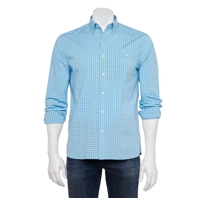 $50 Croft & Barrow Men’s Long Sleeve Button Up - Blue/Green - Small - New