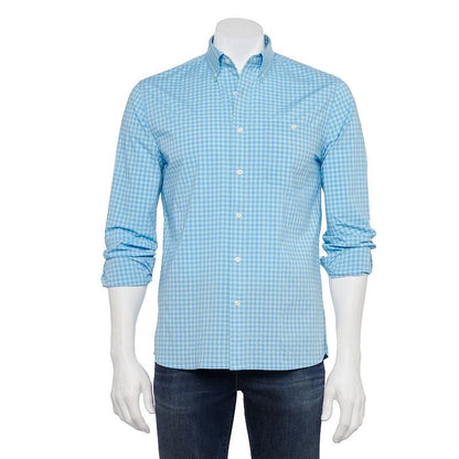 $50 Croft & Barrow Men’s Long Sleeve Button Up - Blue/Green - Small - New