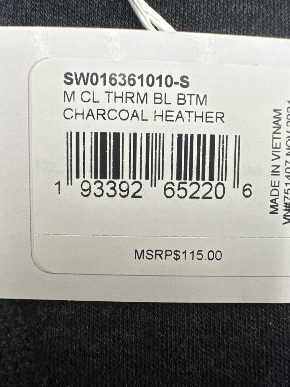 $115 Smartwool Men's Classic Thermal Base Layer - Charcoal Heather - Small-New