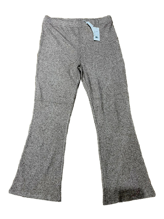 Vince Women’s Rib Knit Flare Pants Pull On Elastic Waist-Beige- XLarge-New $195