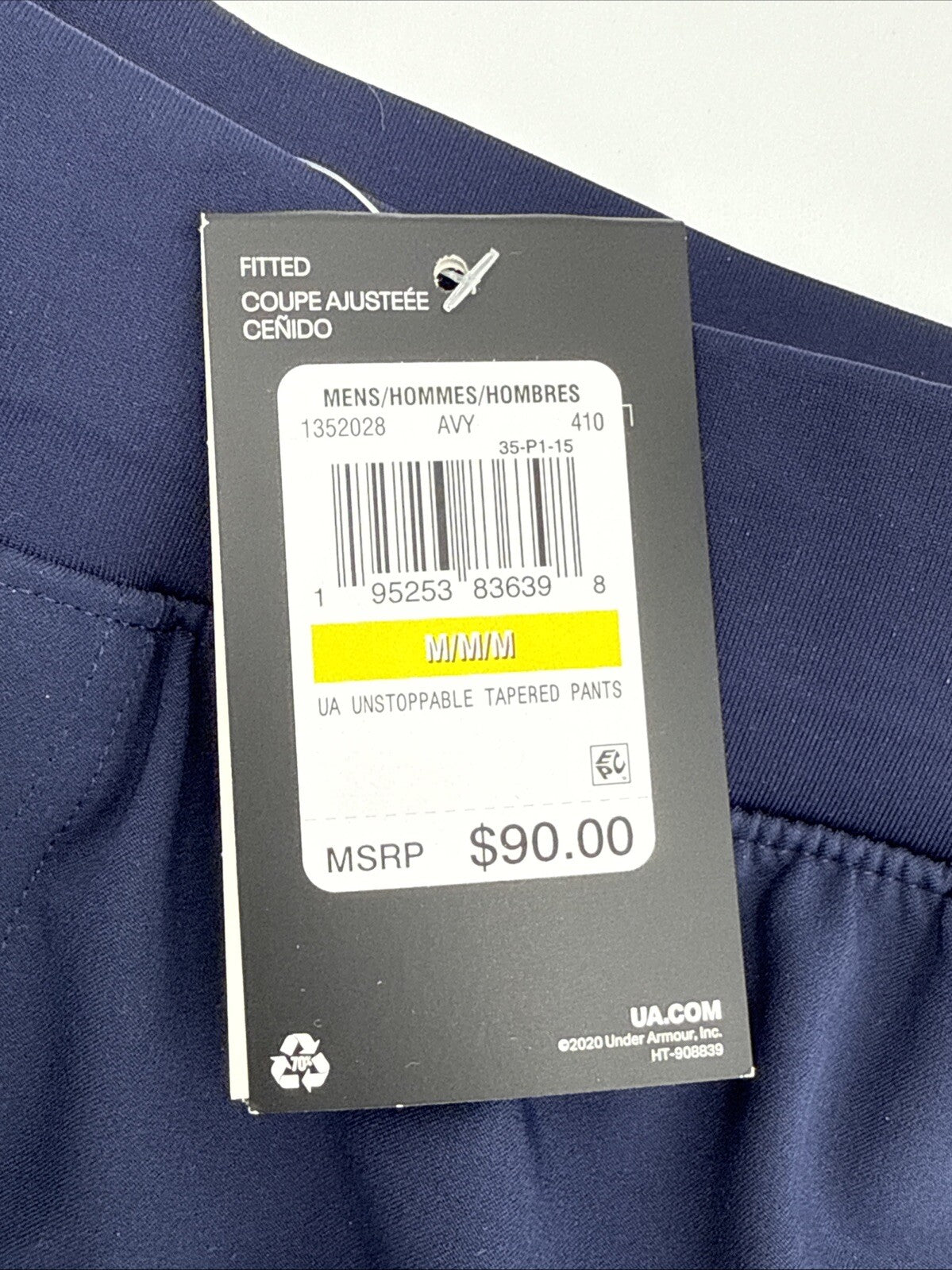 $90 Under Armour Men’s Unstoppable Tapered Training Joggers -Navy- Medium-New