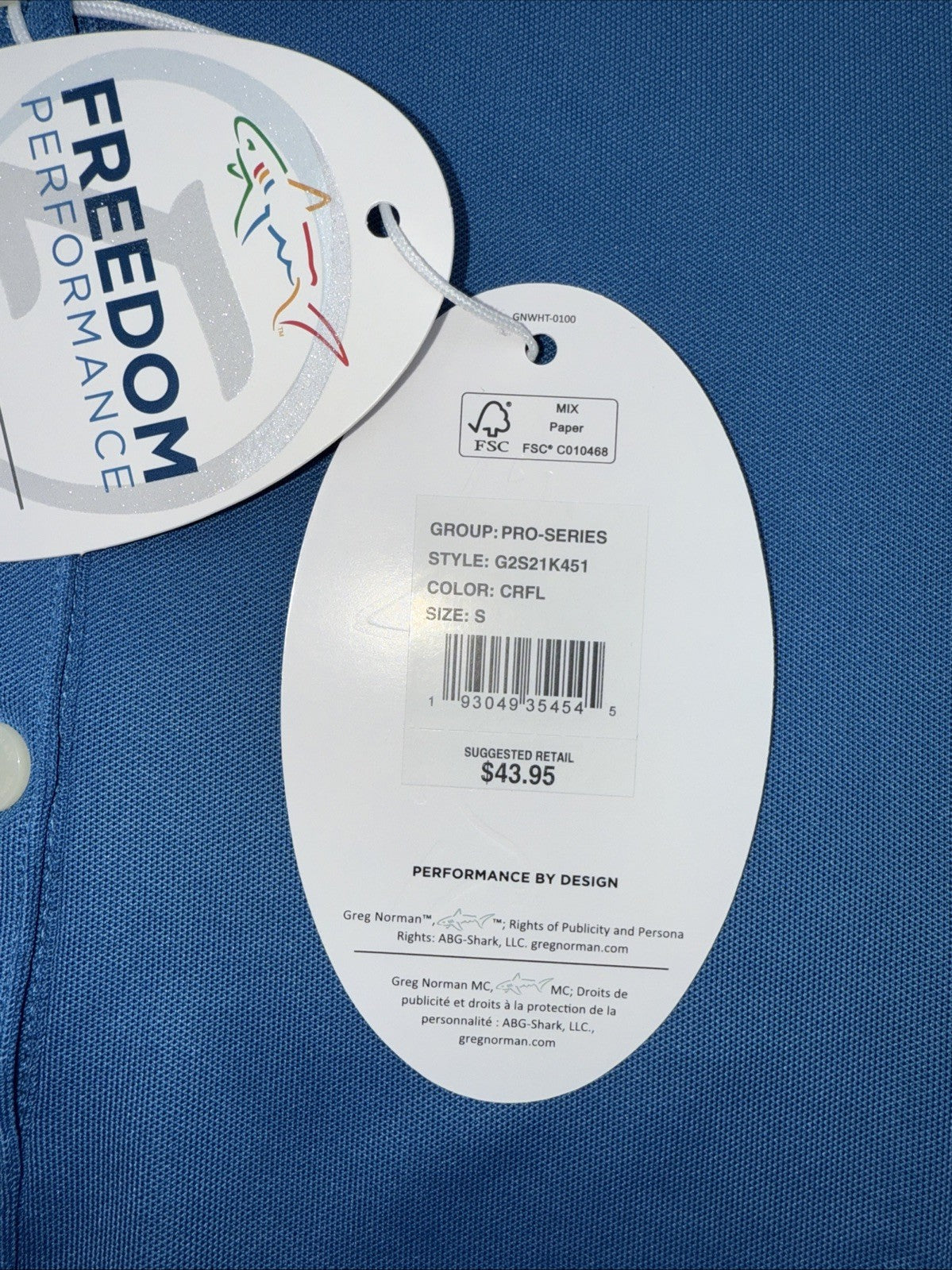 Greg Norman Women’s Freedom Sleeveless Micro Pique Polo-Cornflower Blue-Small