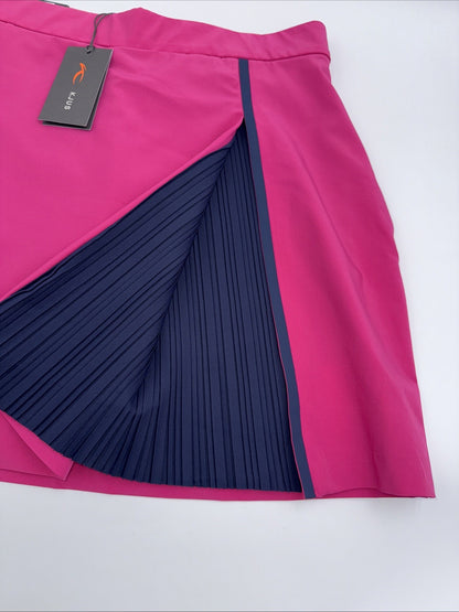 $179 KJUS Women's Siena Golf Skort Skirt - Hot Pink/Navy- Size: Medium/38- New