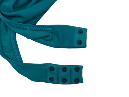 $165 CINQ A SEPT Women’s Marta Cowl-Neck Bodysuit- Blue Jade- Small- New
