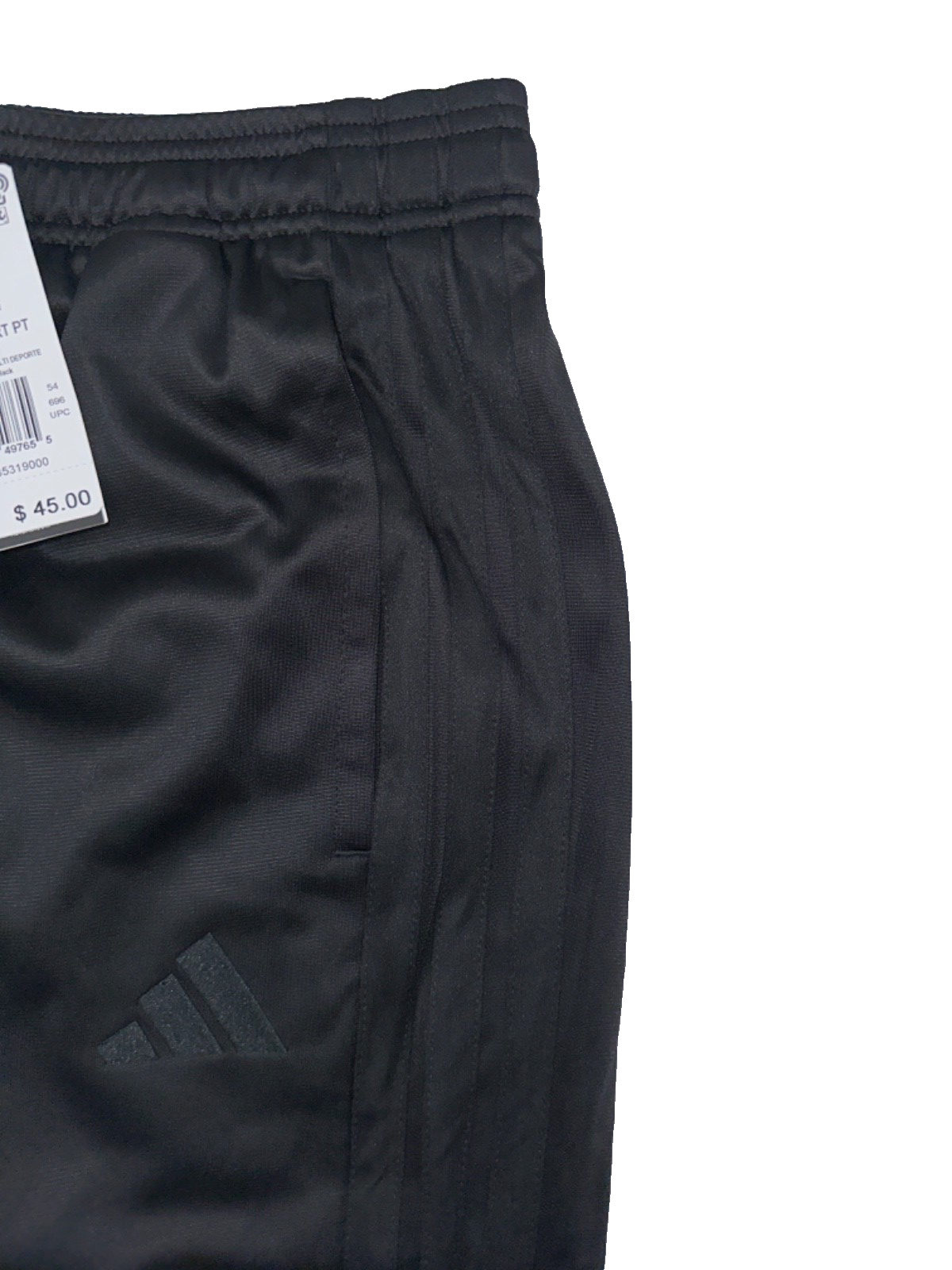 $45 Adidas Men's 3 Stripes Tricot Regular Tapered Track Pant - Black -Large-New
