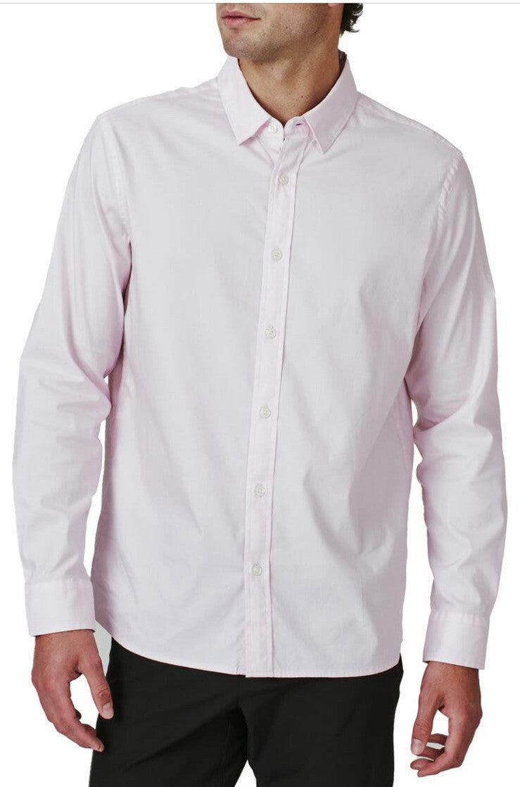 NEW 7 Diamonds Men’s Venetia Long Sleeve Button Shirt-Pale Pink-Small- $128