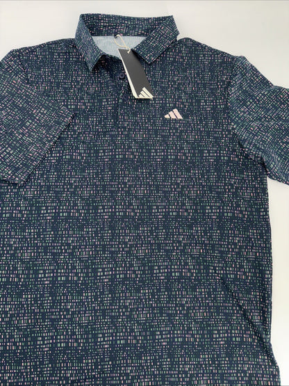 $70 Adidas Men’s Ultimate365 Power Grid Print Shirt -Collegiate Navy- Small-New