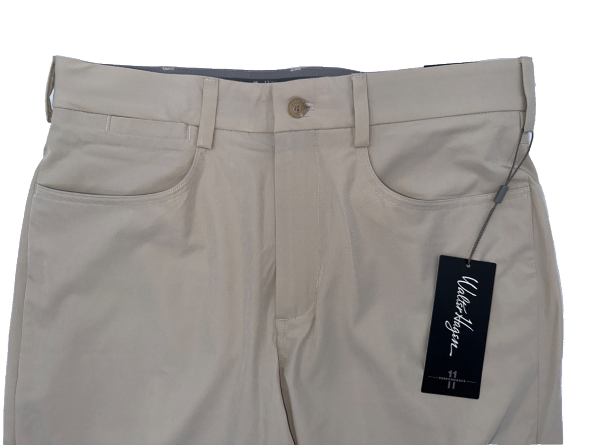 $80 Walter Hagen Men's 5 Pocket Slim Fit Golf Pants - Khaki - 30W x 30L - New