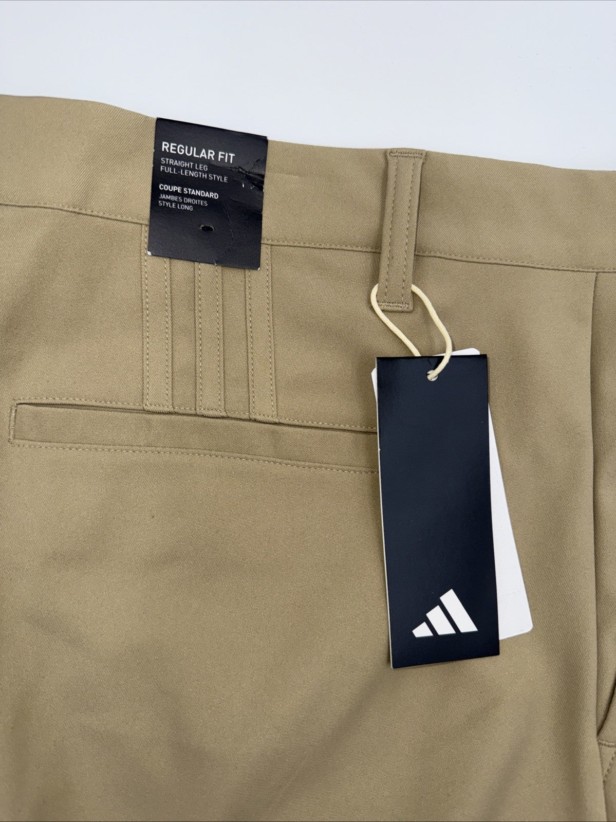 $70 Adidas Men’s Adi Advantage Flat Front Golf Pants- Hemp Beige - 34W 30L- New