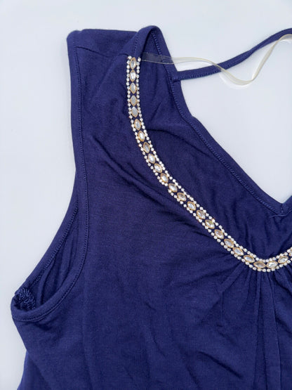 $68 Cable & Gauge Women's Sleeveless Blouse - Navy - Medium - New With Tag