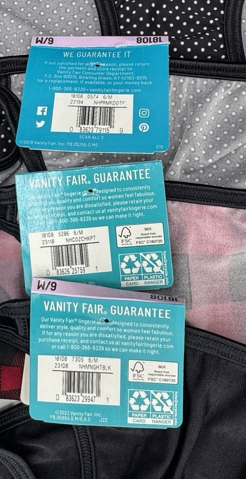 $40 Vanity Fair String Bikini Panty (Pack Of 3)-Colors As Shown-18108-6/Medium