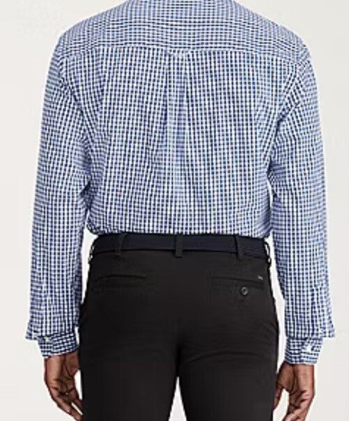 IZOD Men’s Classic Plaid Button-Down Shirt - Blue Estate - Small