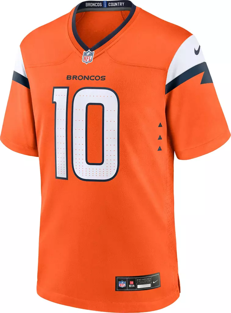 $90 Nike Youth Denver Broncos Bo Nix Jersey - Orange/Blue - XLarge - New
