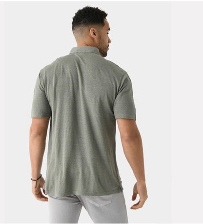 $180 Peter Millar Men’s Crown Crafted Greystone Linen S/S Polo- Khaki- Large-New