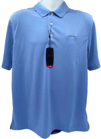 $59 Greg Norman Men’s Oyster Pique Performance Golf Polo - Azur - Medium -New