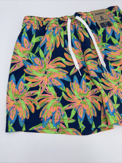 $70 Chubbies The Ocean Flowers 5.5" Inseam Swim Trunks-Multi -Medium-New Tag