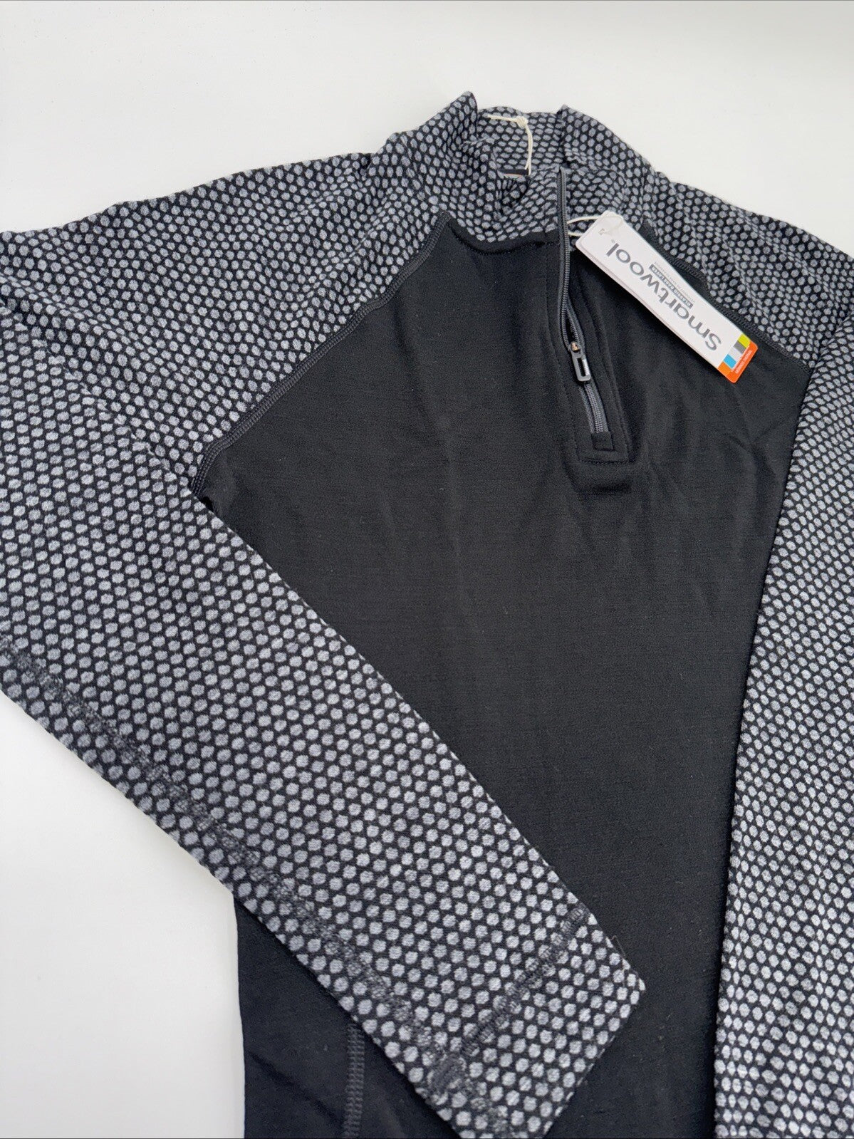 $120 Smartwool Women’s 1/4 Zip Pullover Merino 1/4 Zip-Black Dots - Small -New