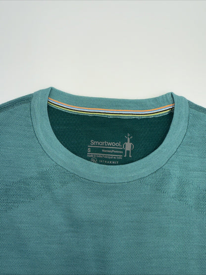 $130 Smartwool Women’s Intraknit Merino Base Layer Crew-Emerald -Small-New Tag