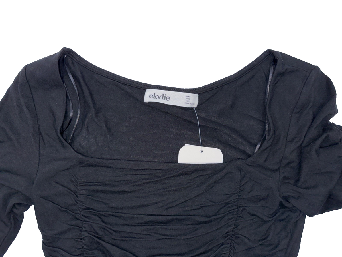 $94 Elodie Women's Long Sleeve Top - ELTY4120 - Black - Small - New With Tags