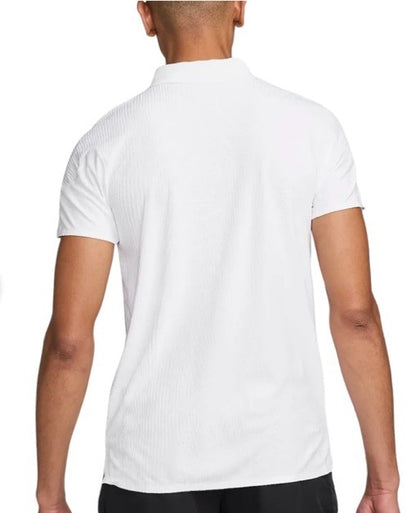 $105 Nike Men’s Dri-FIT Court Slam Tennis Polo Shirt 1/4 Zip- White-Small- NEW