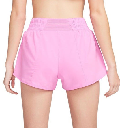 Nike Woman's Shorts One Dri-FIT Mid-Rise 3" Brief-lined Shorts-Pink- Large-New
