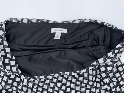 $40 Nine West Women’s Easy Ruffle Skirt - Black/White - Large -New With Tag
