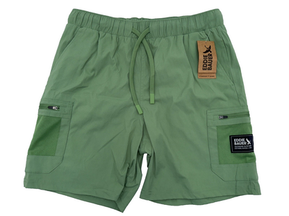 $65 Eddie Bauer Men's Kashmir Stampede Shorts 7” - Green - Large- New With Tag