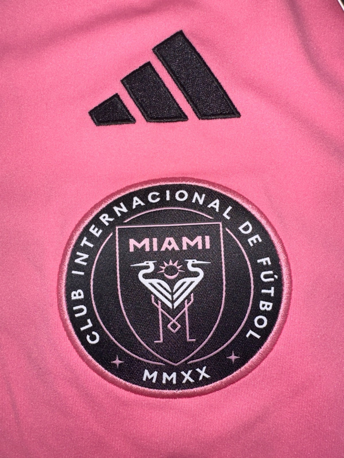 $130 Adidas Men’s Inter Miami Printed Home Jersey #10 Messi -Pink/Black-Medium