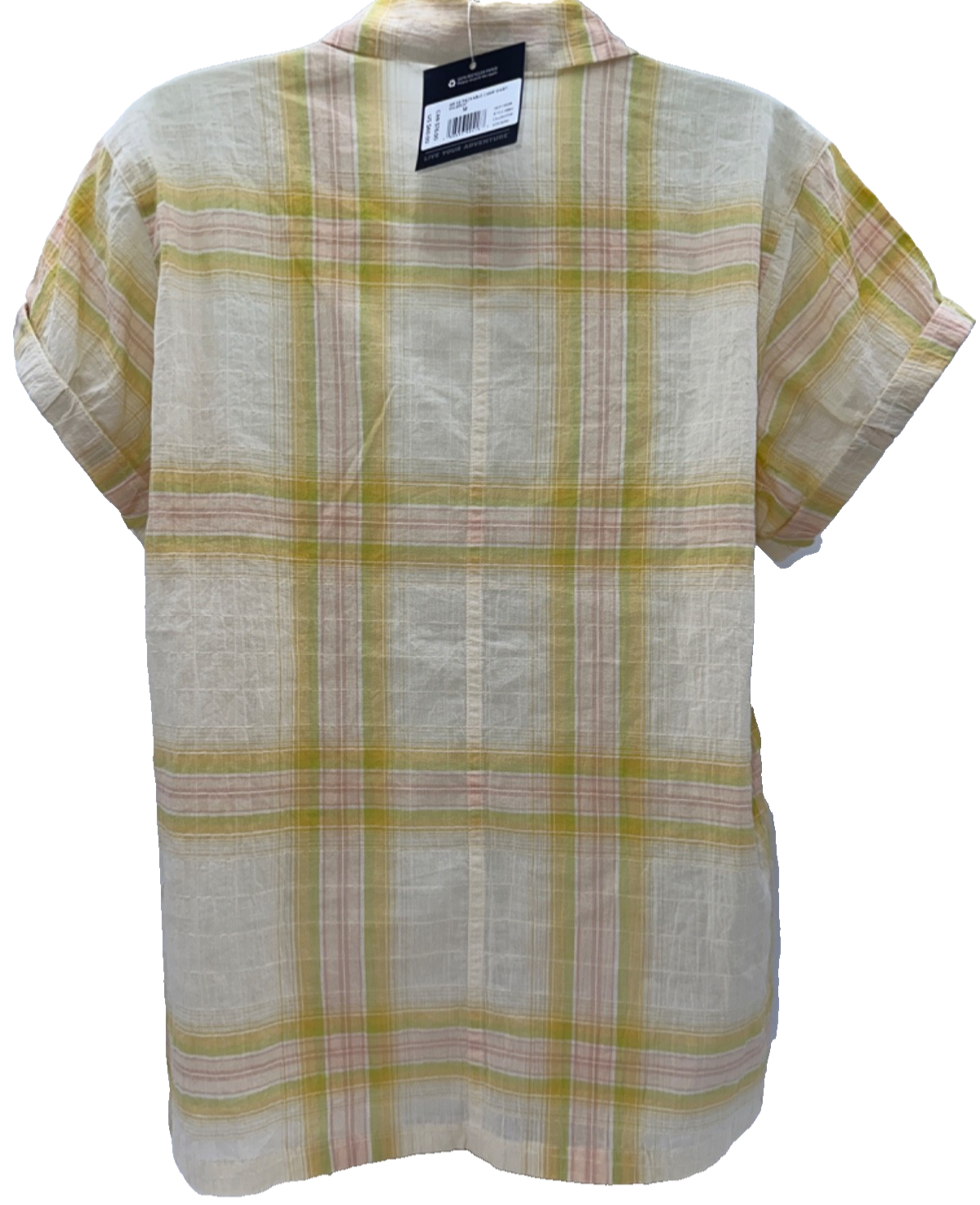 $60 Eddie Bauer Women’s Plaid Packable Camp Shirt - Gold Dust - Medium - New Tag