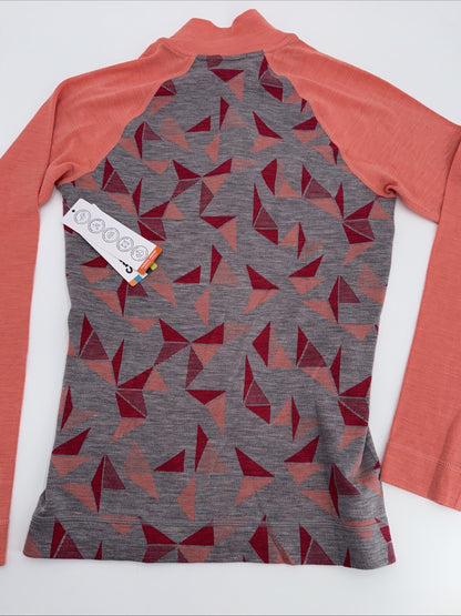 $130 Smartwool Women’s Intraknit Thermal Merino Base Layer 1/4 Zip-Coral-Small