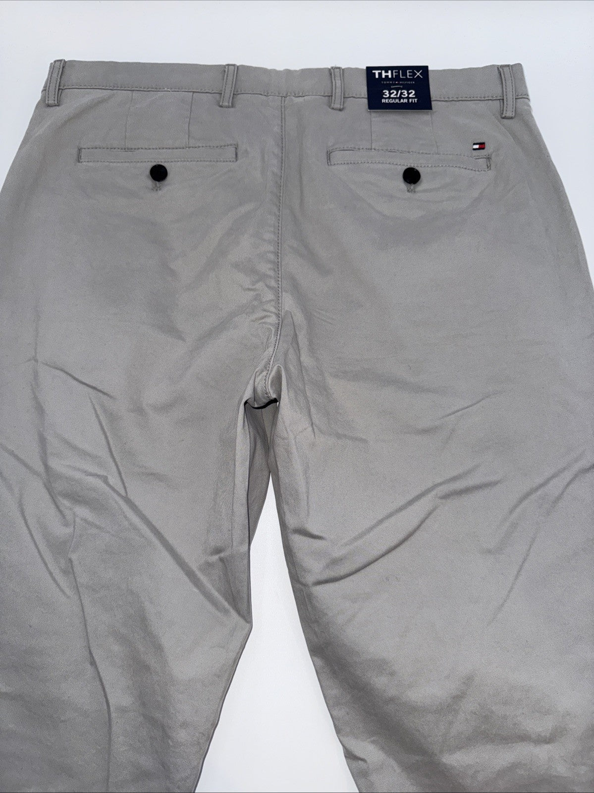 $80 Tommy Hilfiger Men The Flex Chino Cotton Casual Pants -Drizzle Grey-32W 32L