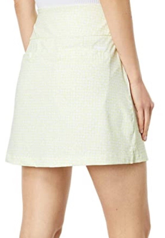 Adidas Golf Printed Skort Ultimate ￼365 UV Protection- White/Lime- Medium- New