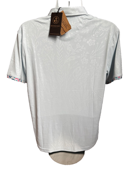 V$65 Swannies Golf Men’s- Behlmer Golf Polo-Sky Blue-Medium-New Tag