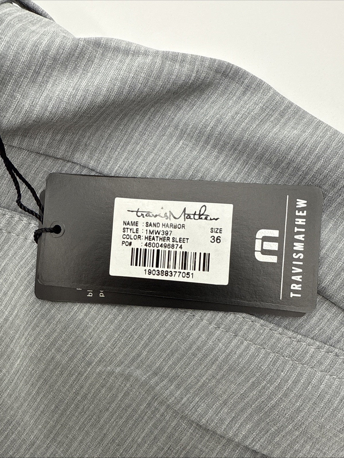 $94 Travis Mathew Men’s Sand Harbor Golf Shorts- Heather Sleet Grey- 36W-New Tag