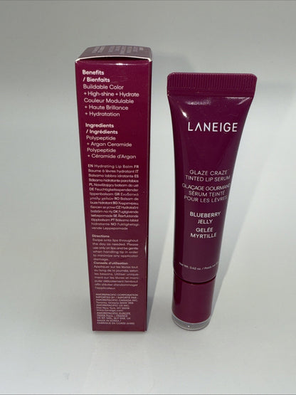 LANEIGE Glaze Craze Tinted Lip Serum BLUEBERRY JELLY/VIBRANT PURPLE- Full Size