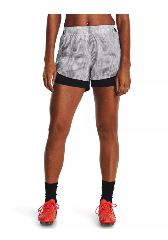 $40 Under Armour Women’s Pro Shorts PRINT Lightweight- White/Grey-Large-New