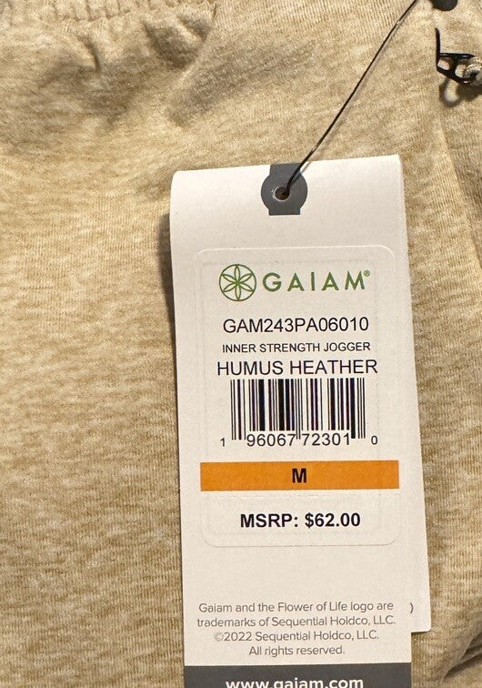$62 Gaiam Men’s Inner Strength Slim Fit Jogger Pant- Humus Heather - Medium