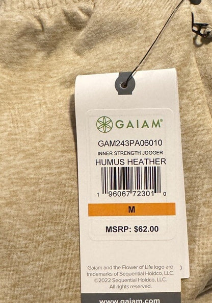 $62 Gaiam Men’s Inner Strength Slim Fit Jogger Pant- Humus Heather - Medium