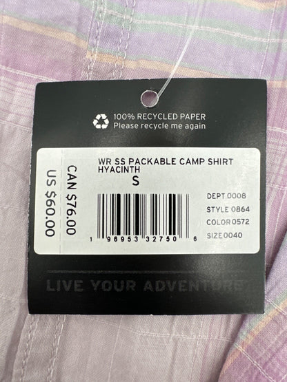 $60 Eddie Bauer Women’s Plaid Packable Camp Shirt - Hyacinth - Small - New