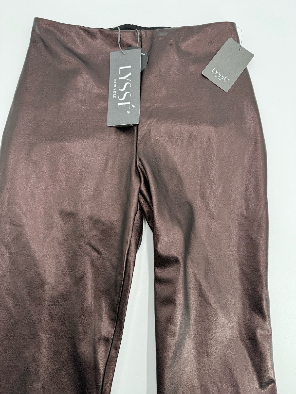 $108 Lysse Women's Stretch Skinny Faux Leather Leggings Pants-Copper -Small- New