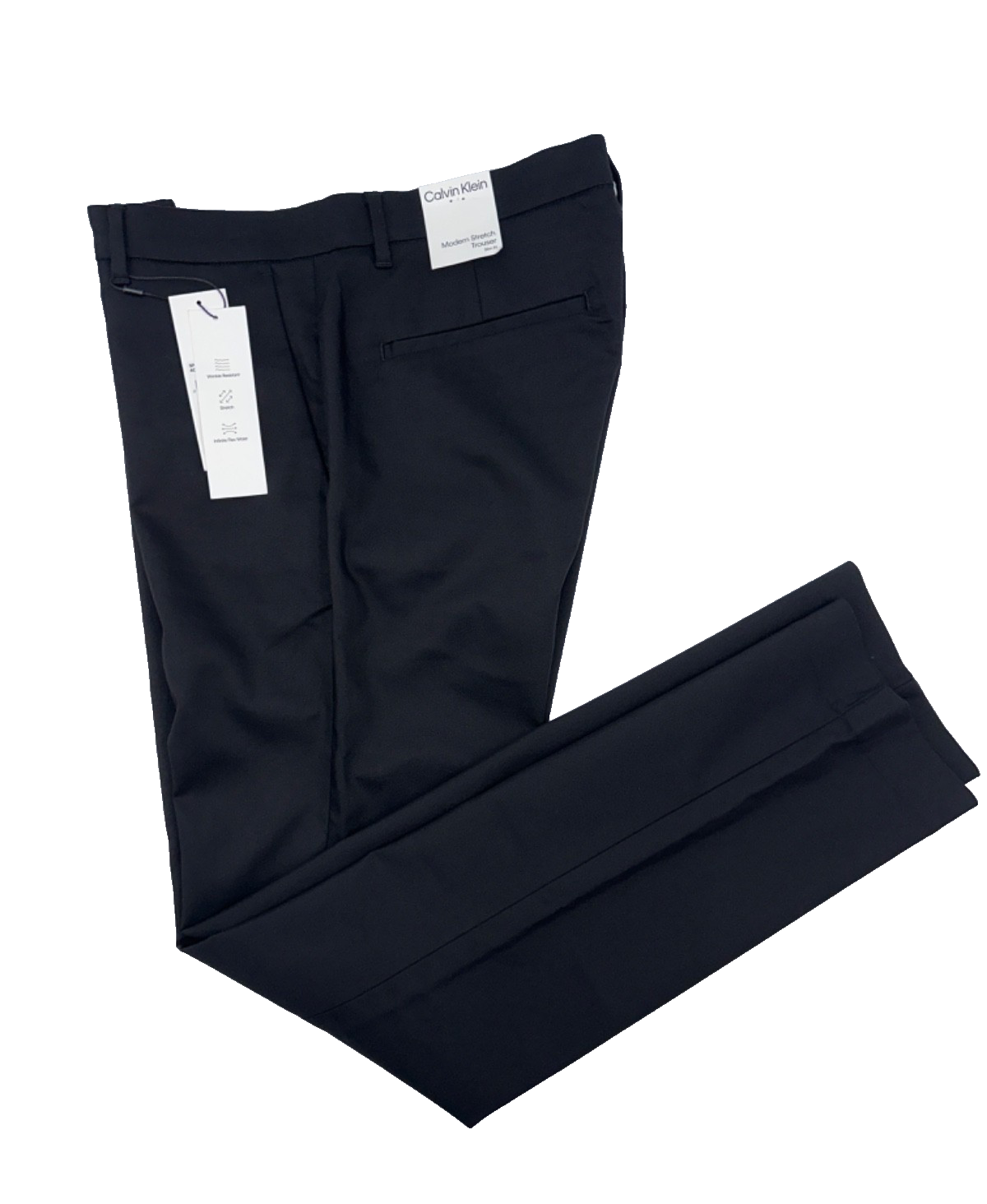 $90 Calvin Klein Men's Slim-Fit Modern Stretch Chino Pants - Black - 32W x 30L