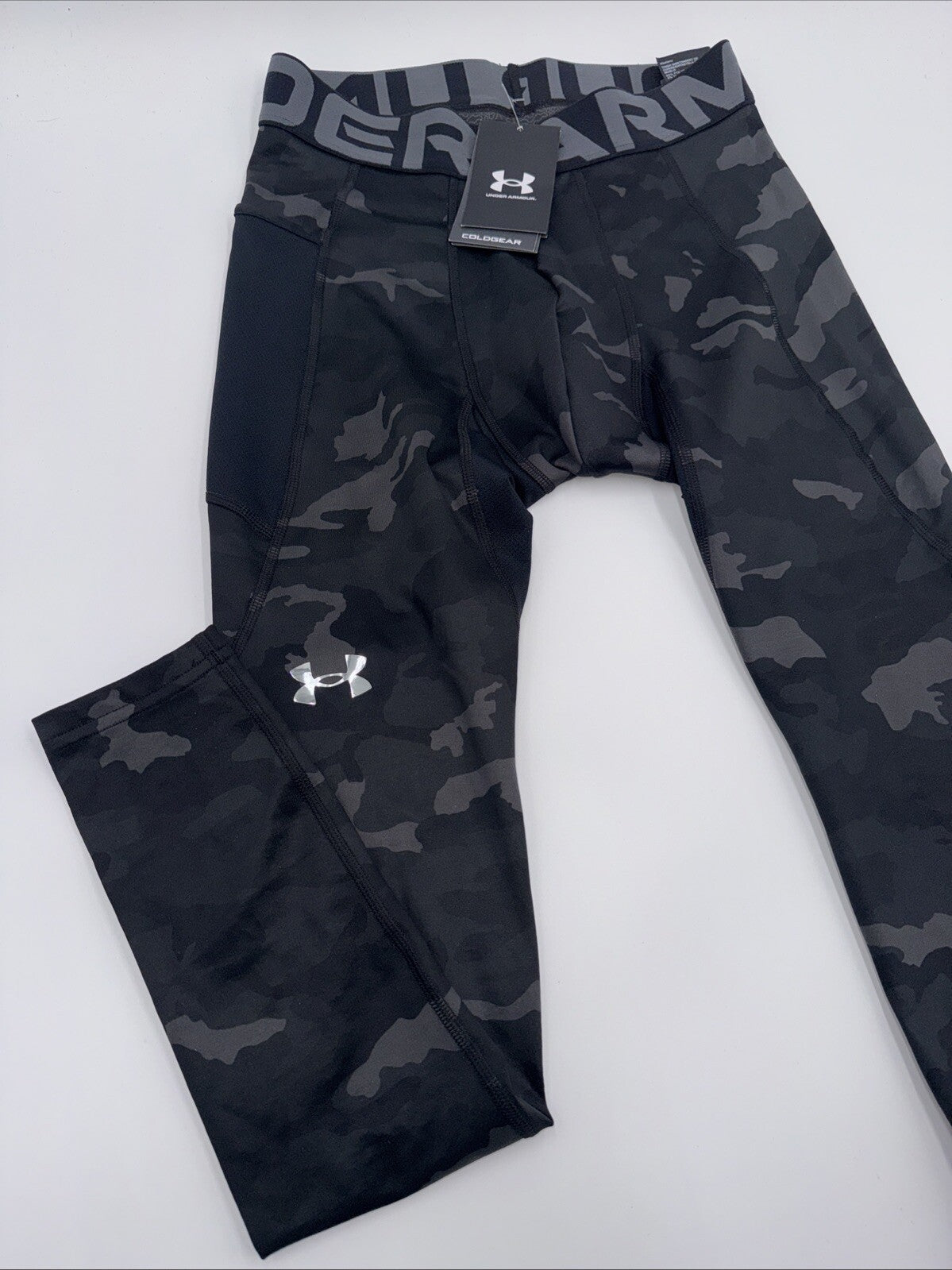 Under Armour Men's ColdGear Infrared Printed Leggings 1381747-Black Camo-XLarge