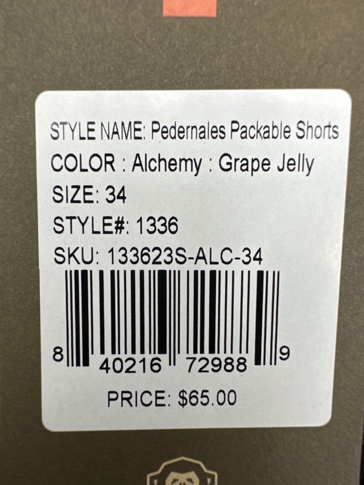 $65 Howler Brothers Men’s Pedernales Short - Grape Jelly - Size 34 - New