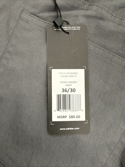 $80 ADIDAS Men's Ultimate 365  5-Pocket Tapered Golf Pants-Grey 5 -36W 30L-New