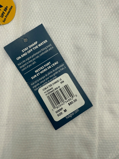 $50 HUK Men’s- Icon X Tide Change Long Sleeve Shirt- Grey Camo/ White- Medium