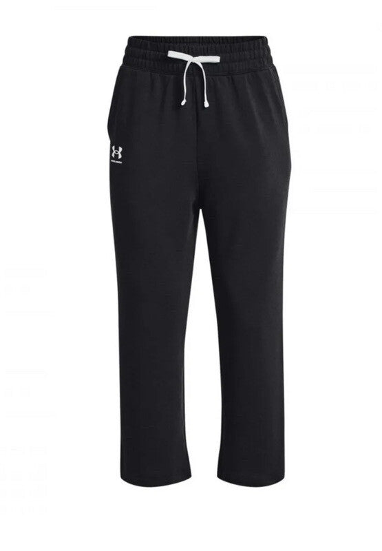 Under Armour Women’s Rival Terry Flared Crop Pants- 1377000 - Black- Medium-New